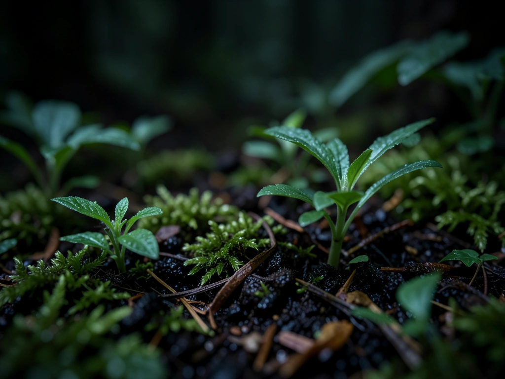 Botanical textures reflecting natural purity
